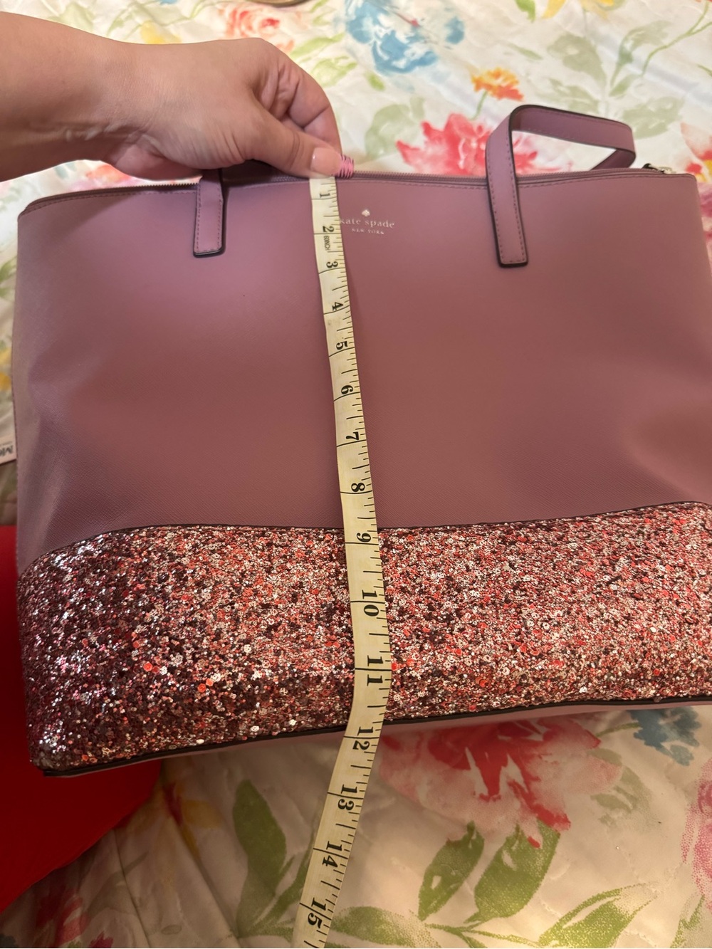 Kate Spade New York Pink Glitter Bottom Tote - Picture 12 of 16